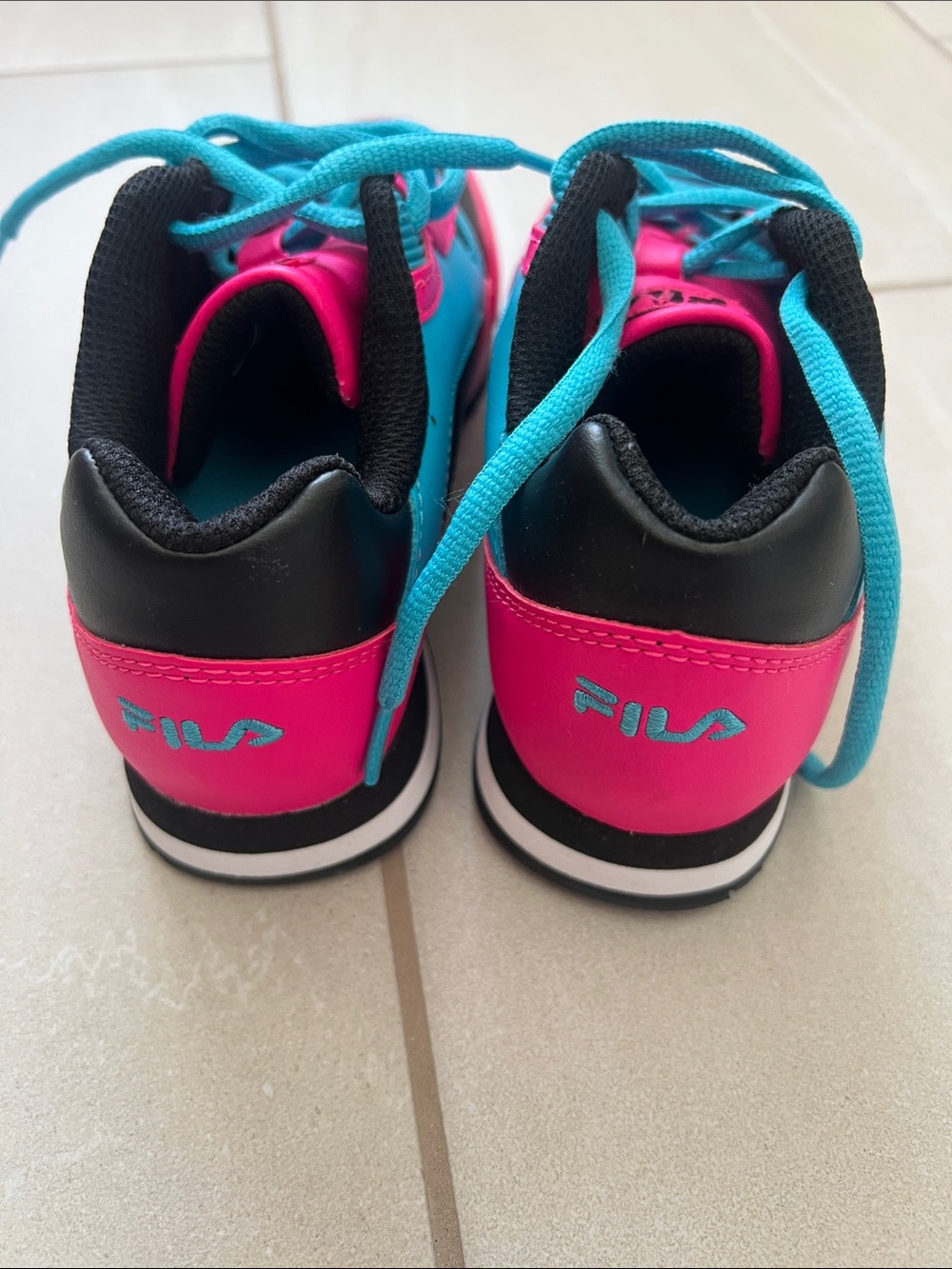 Fila Kids Bright Pink and Teal Sneakers - Picture 5 of 5